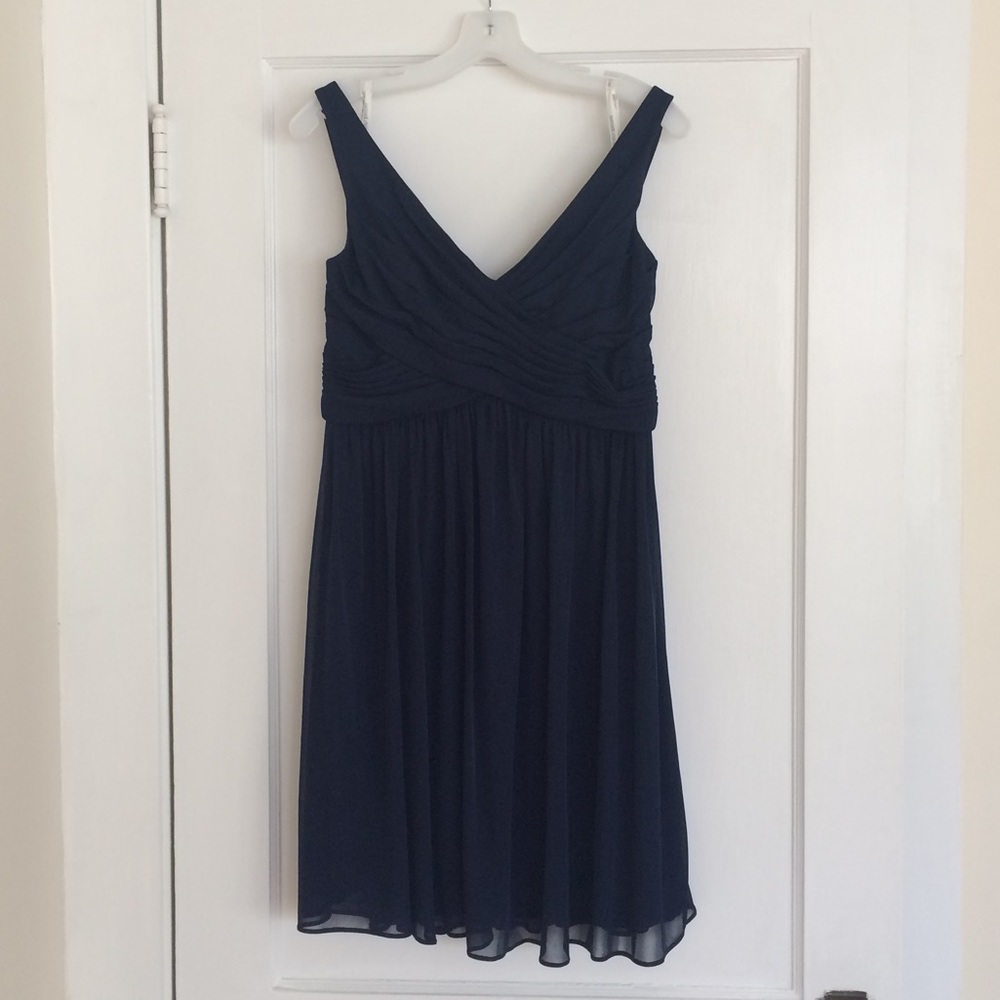 Short Mesh Bridesmaid Dress with Cowl Back